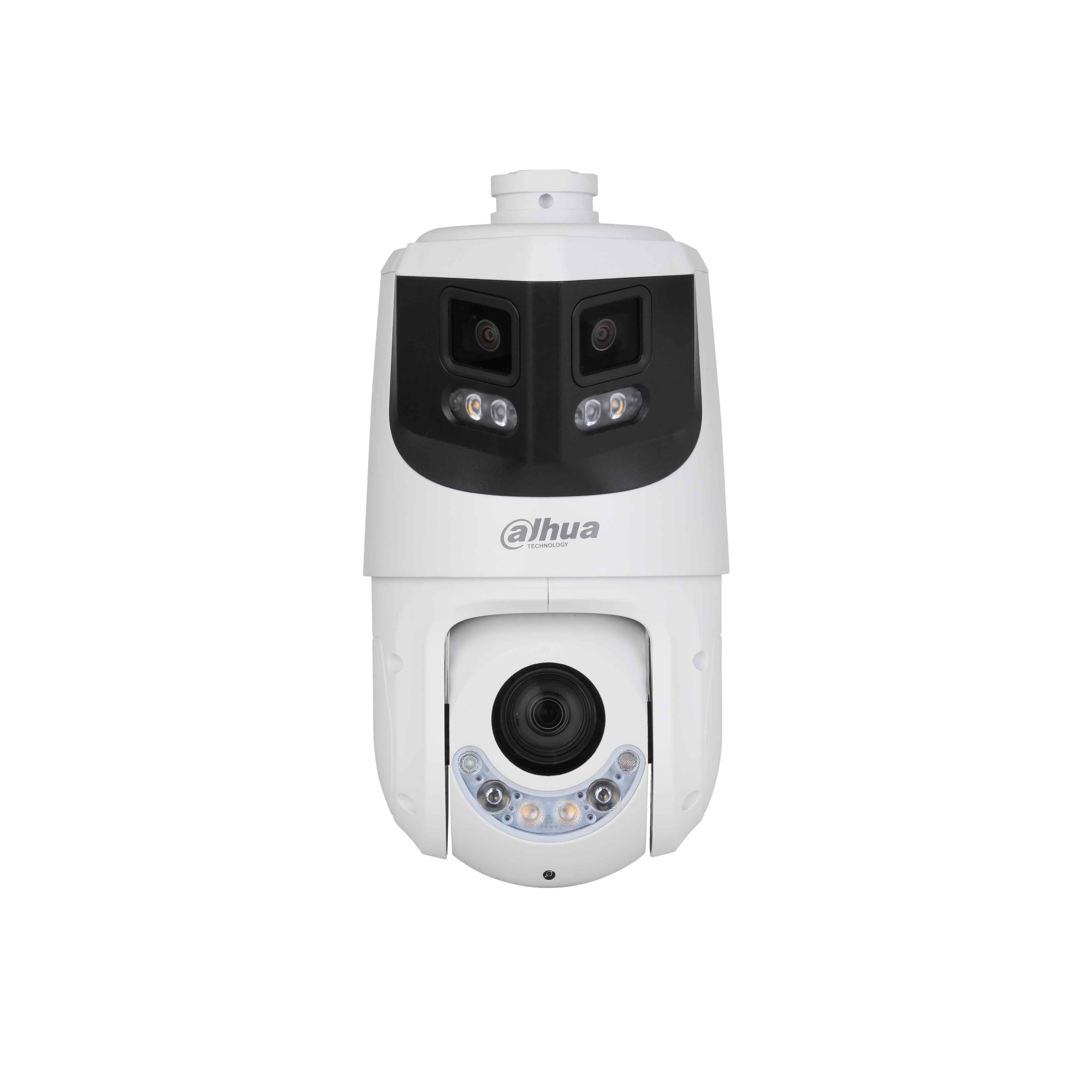 The DH-SDT4E425-8P-GB-A-PV1 is a flagship multi-sensor PTZ combining 180-degree panoramic coverage with a 25x optical zoom PTZ and TiOC active deterrence