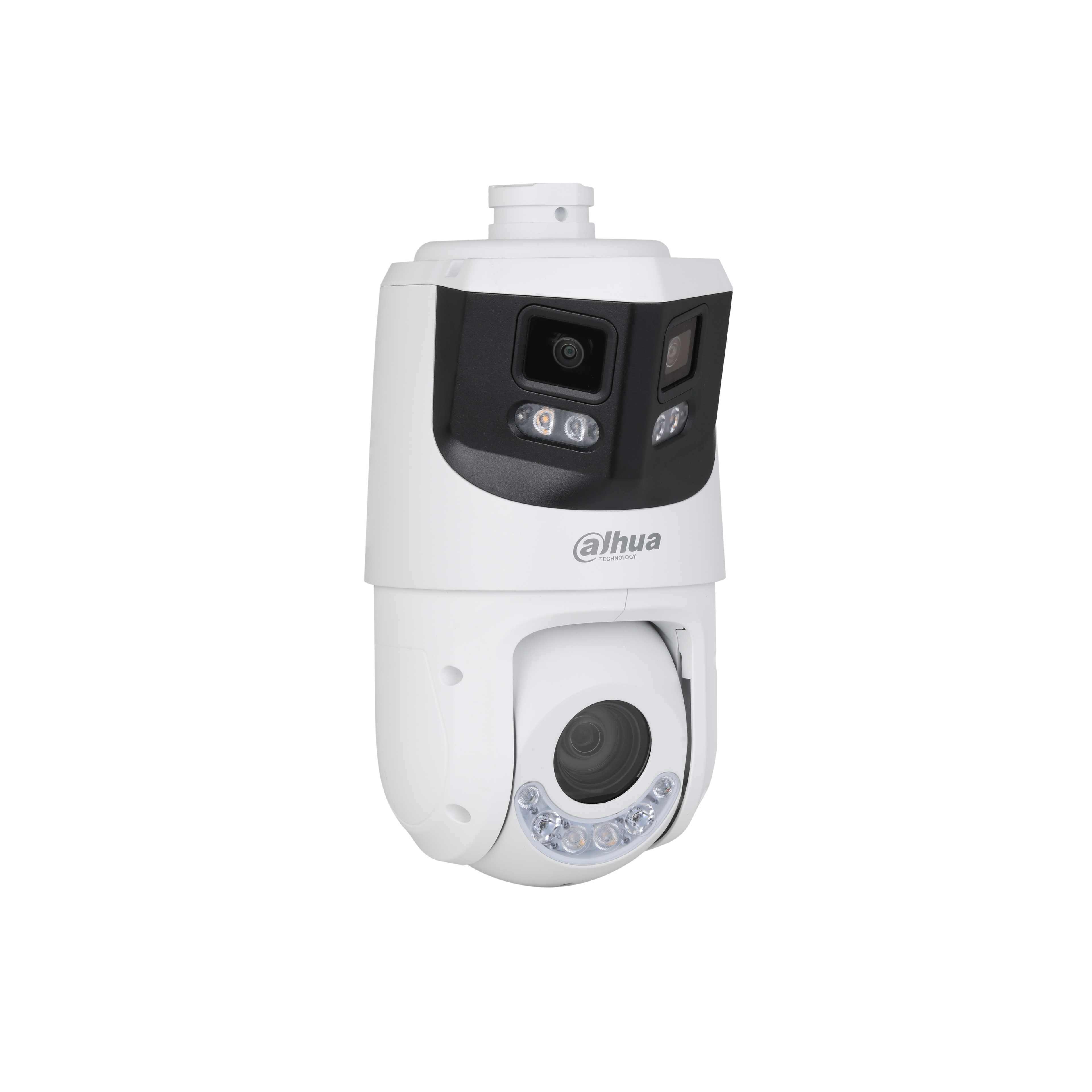 The DH-SDT4E425-8P-GB-A-PV1 is a flagship multi-sensor PTZ combining 180-degree panoramic coverage with a 25x optical zoom PTZ and TiOC active deterrence