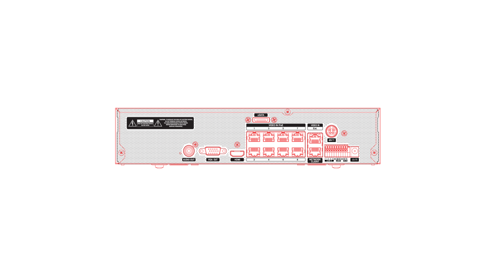 The DR-2508P-A is an 8-channel IDIS NVR with 8 built-in PoE ports