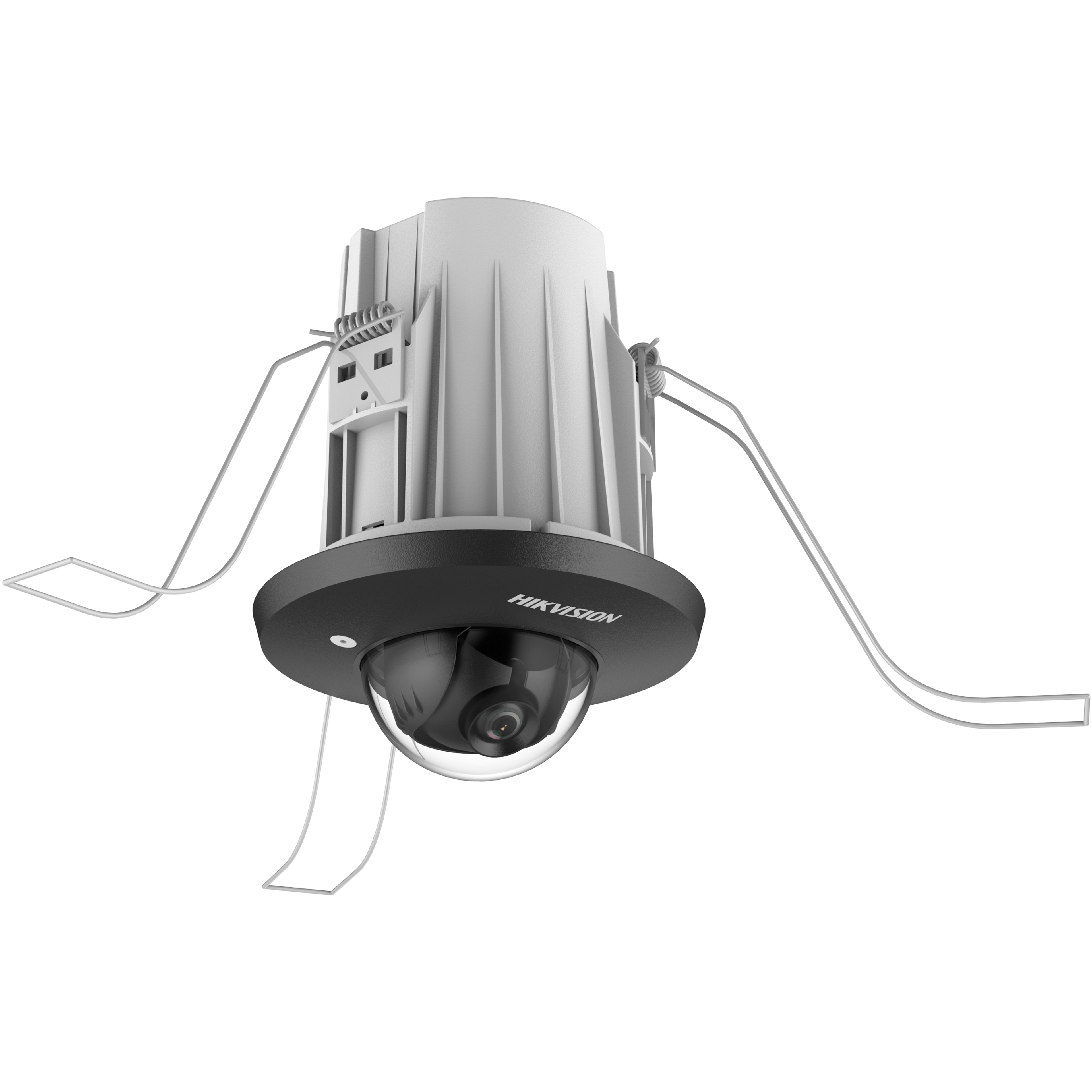 DS-2CD2E43G2-U Hikvision security camera with cables on a white background