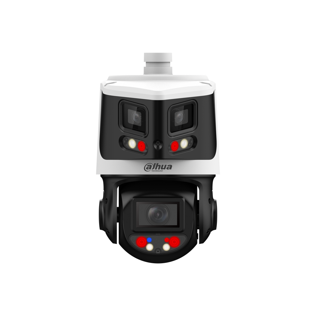 The DH-SDT3E410-8P-MB-A-PV1 is a multi-sensor 180-degree PTZ with TiOC active deterrence